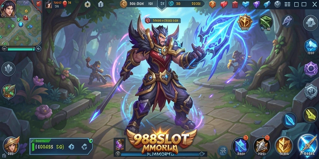 Tangkapan layar gameplay <strong>988SLOT</strong> menampilkan aksi pertarungan yang mendebarkan.