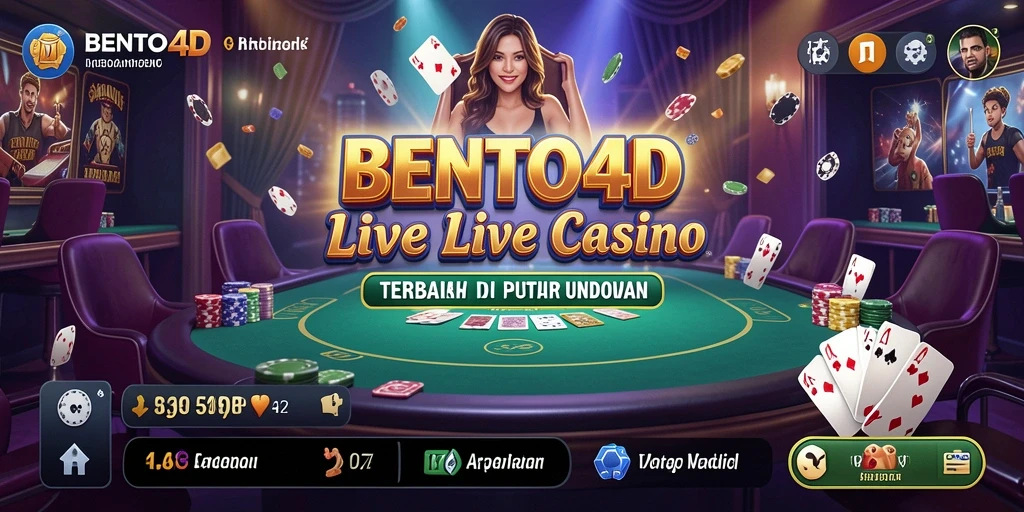 Tampilan gameplay Live Casino di BENTO4D yang memukau dan interaktif.
