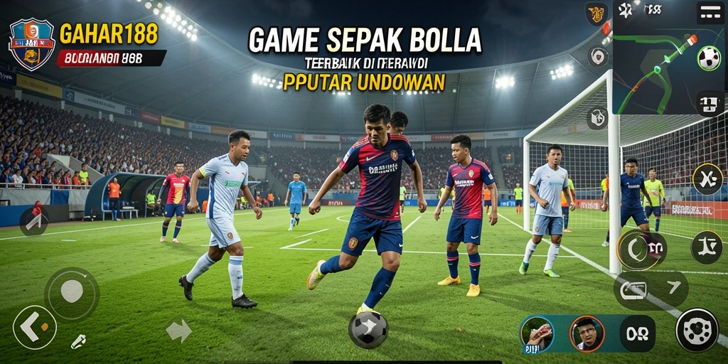Tampilan gameplay kompetitif dari GAHAR188 dalam aksi sepak bola.
