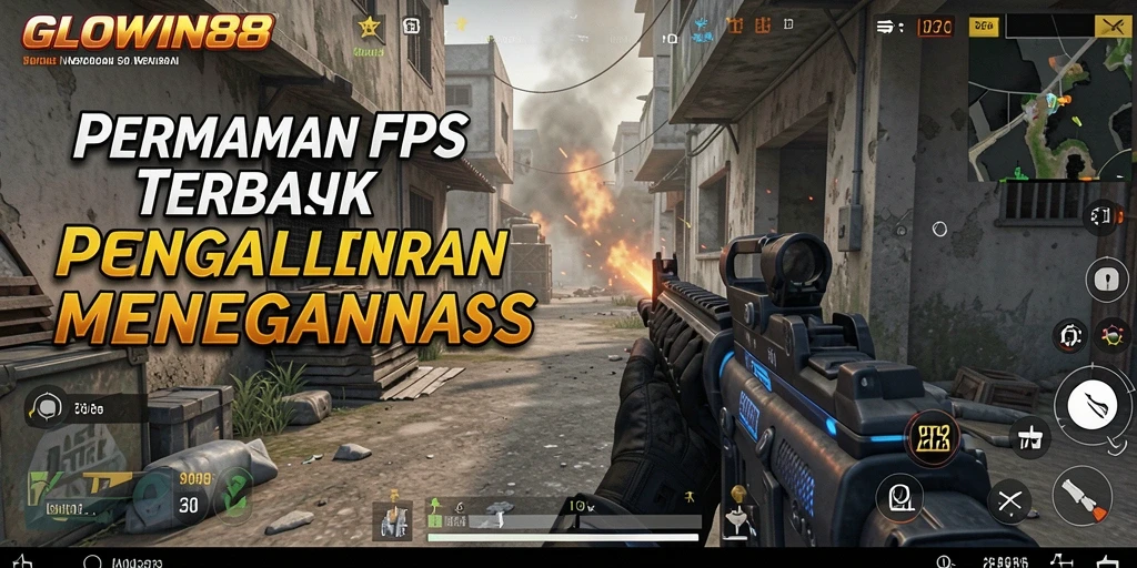Screenshot gameplay GLOWIN88 menampilkan aksi tembak-menembak yang intens.