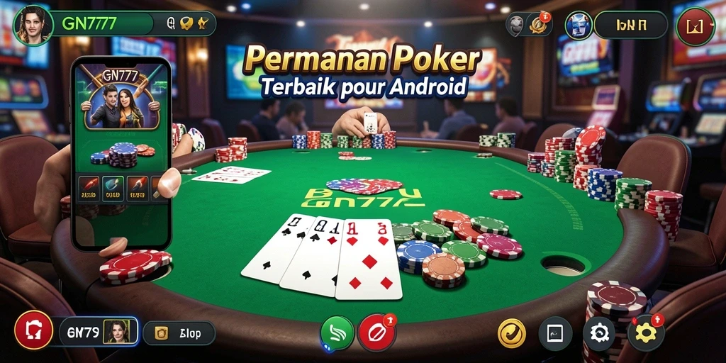 Tampilan gameplay Poker yang mendebarkan di GN777.