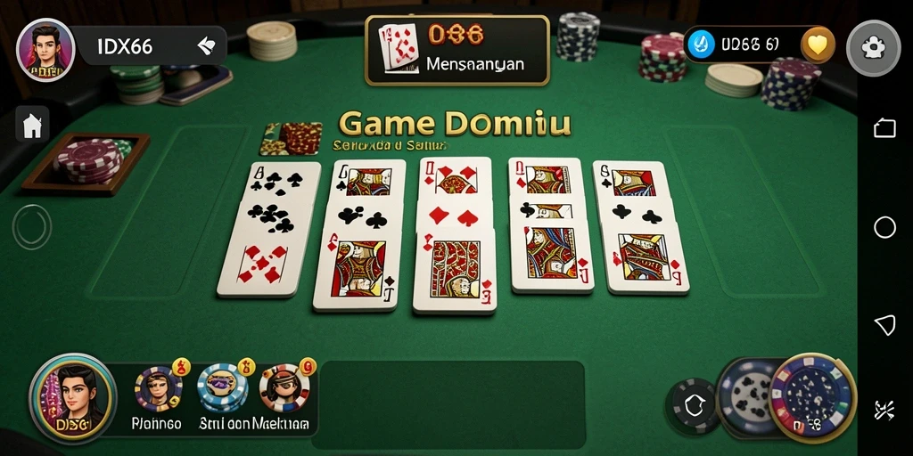 Tampilan gameplay seru IDX66 dengan permainan Domino yang menarik.