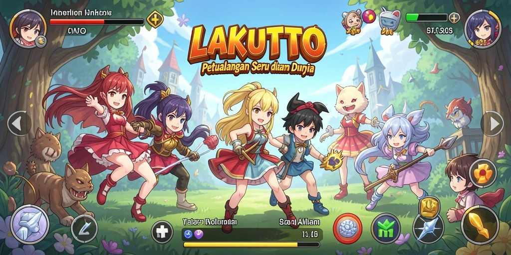 Gameplay seru dalam LAKUTOTO menampilkan pertarungan karakter Anime.