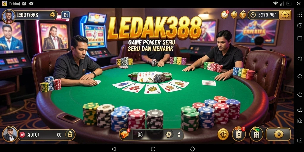 Tampilan gameplay Poker LEDAK388 yang menarik dan penuh aksi.