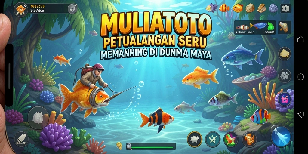 Tangkapan besar di dalam game MULIATOTO yang menampilkan gameplay memancing yang seru.