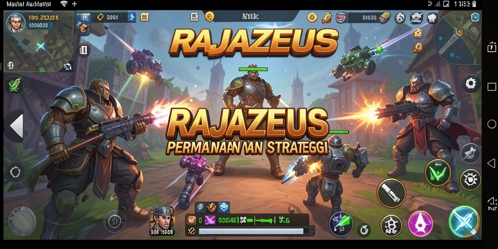 Tampilan seru gameplay RAJAZEUS dalam aksi strategi.
